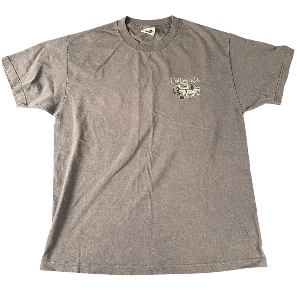 Old Guys Rule Mens Gray Old‎ Faithful Vintage Truck Dog Graphic T-Shirt XL 763